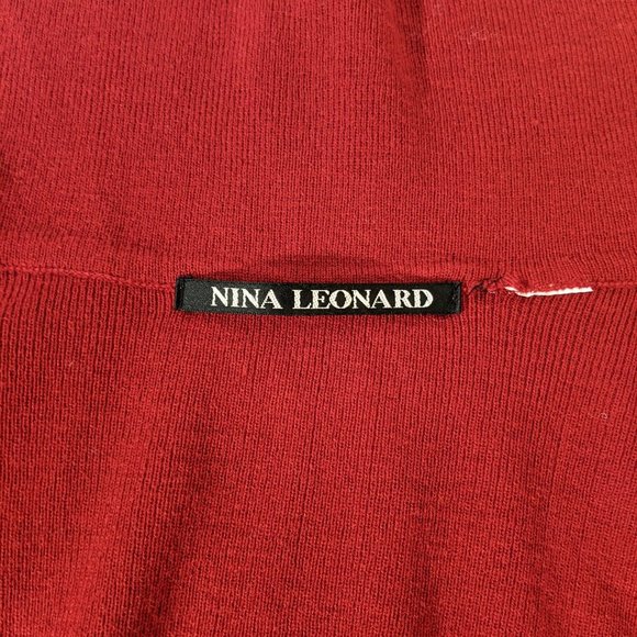Nina Leonard Bourbon/Red Poncho. One size fits all - Picture 10 of 11